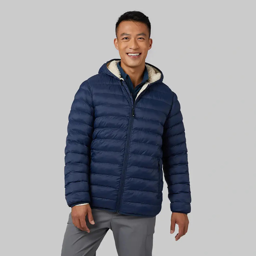 Men's Hooded Sherpa-Lined Jacket