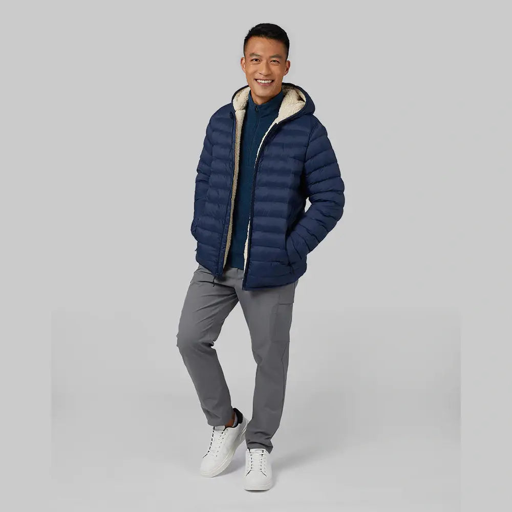 Men's Hooded Sherpa-Lined Jacket